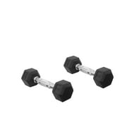 Bolt Fitness Rubber Coated Hex Dumbbells 5 lb PAIR. Home Gym Fitness Exercise Equipment Accessories Workout