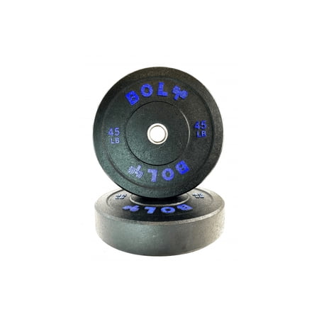 Bolt Fitness Supply Olympic Crumb Bumper Plates 15 Lb (PAIR) - Ideal for Cross-Training, Weightlifting, Fitness and Gym or Home Weights.