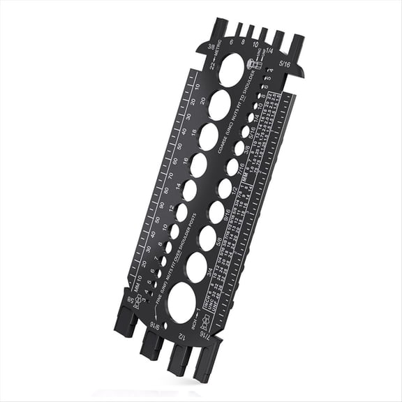 Bolt Gauge (Metric and SAE),Bolt Sizer for Quickly Sizing Nuts Bolts, Plastic Measuring Tool,Thread Black