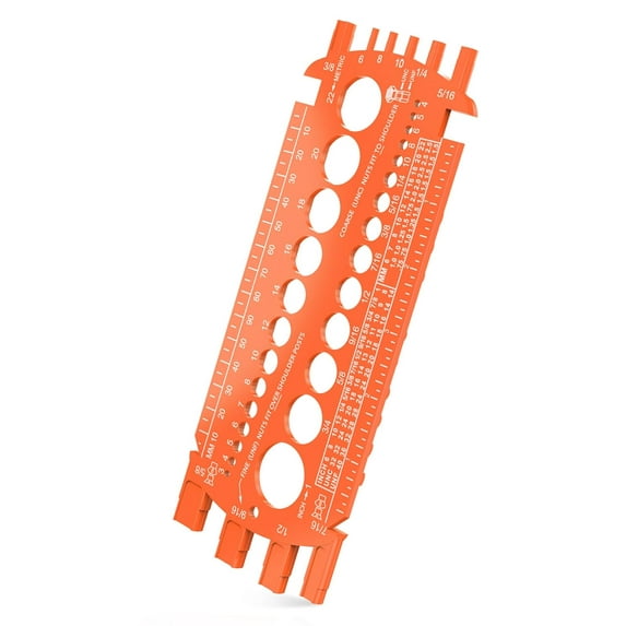 Bolt Gauge (Metric and SAE), Bolt Sizer for Quickly Sizing Nuts and Bolts, Plastic Bolt Measuring Tool, Easy to Read Bolt Size and Thread Gauge