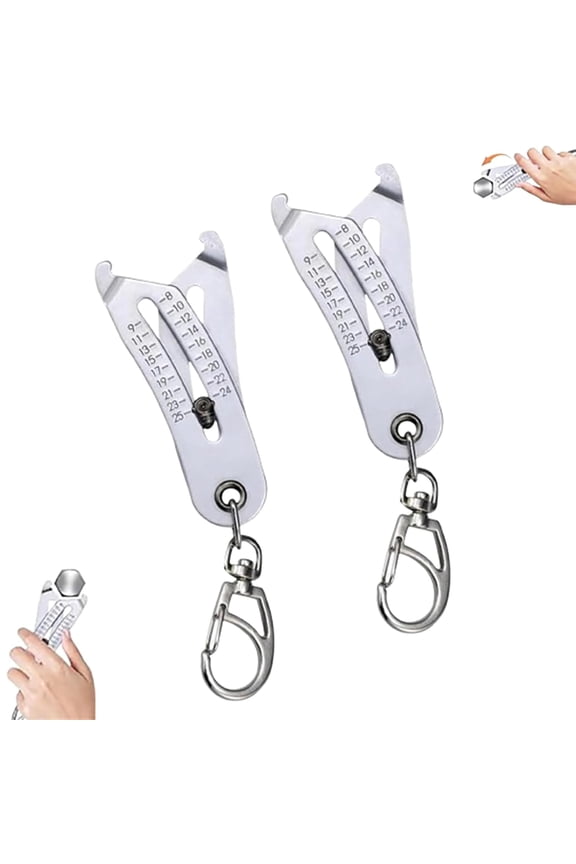 Bolt Head Size Finder, Nut and Bolt Thread Checker, Bolt Size Finder Tool, Thread Checker Keychain, Portable Precise Thread Checker Keychain (2pcs)