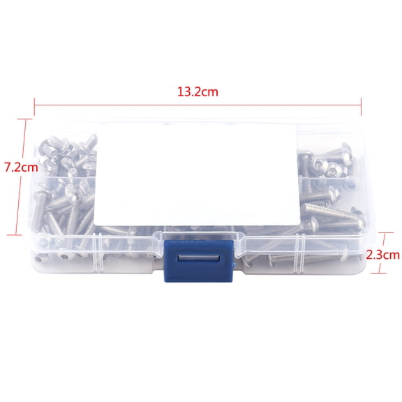 Bolt M4 Hex Socket Button Head Screw and Nut Assortment Set, 304 Stainless Steel, 170 Pieces