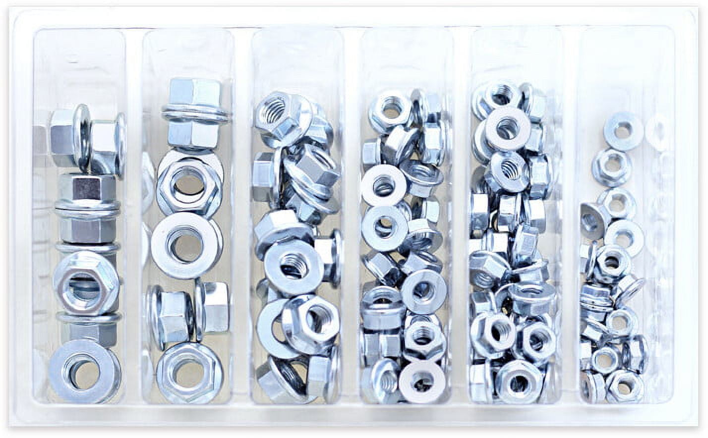 Bolt M5/M6/M8/M10 Hex Flange Nut Small Service Assortment 140 Pack (SV-FNUT)