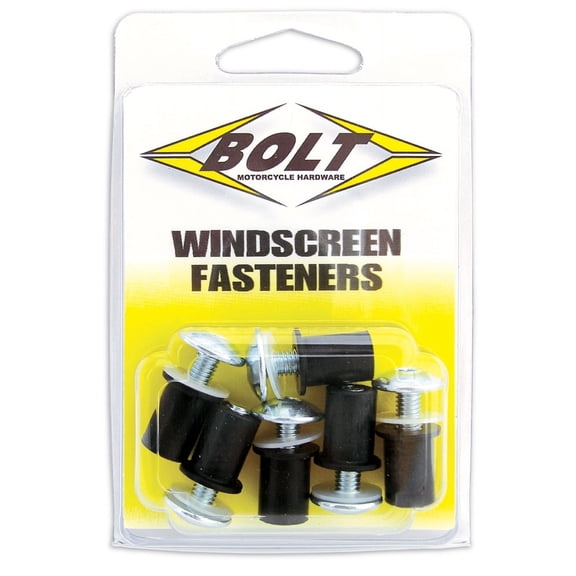 Bolt MC Hardware Windscreen Fastener Kit, M5 Low Profile Allen Bolts with Compression Nuts & Nylon Washers, 6-Pack (2009-WSF)