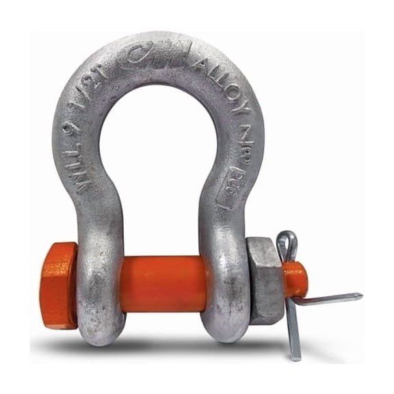 Bolt & Nut Anchor Shackles, 1/2 in Bail Size, 3 Tons