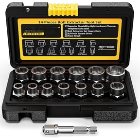 Bolt & Nut Remover Set,14 Pieces Bolt Extractor Tool Set, 3/8" Drive Bolt & Nut Remover Socket Tool Kit, Stripped For Damaged, Frozen, Studs, Rusted, Nuts & Screws, Tools Gifts for Men