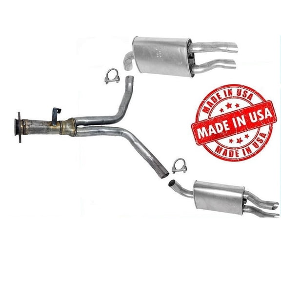 Bolt-On & Clamp-On RYYP w Dual Muffler System Kit - 1986-1990 Cholett for Corvette 2.25inch Cat-Back Exhaust - Made in USA - OE Style - for Fit 4b1824 18418 18417 MC214HD