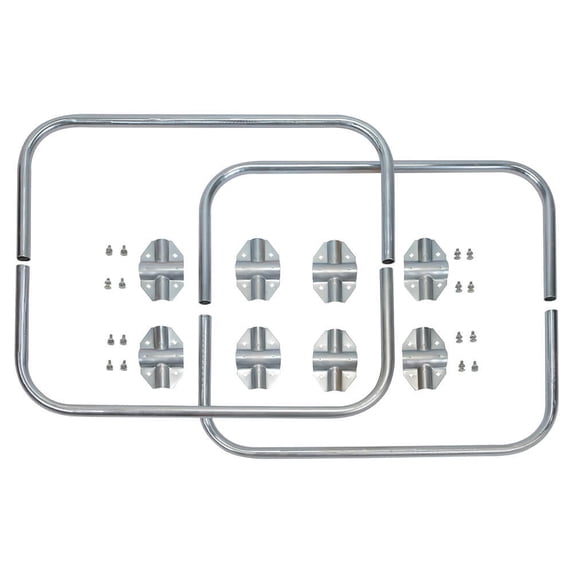 Bolt-On Hoop Sets for Cargo Load Lock Bar, 1" Round Dia. | Hoop Sets for Enclosed Trailers, Cargo Vans, Reefers