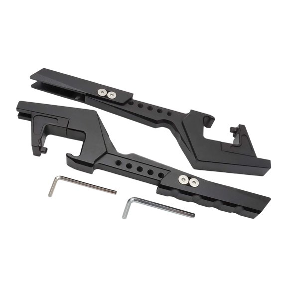 Bolt-On Install Passenger Foot Peg Extensions, Adjustable Motorcycle Rear Footrest Pair with Anti-Slip Foothold and Measured Dimensions for Garage Builds