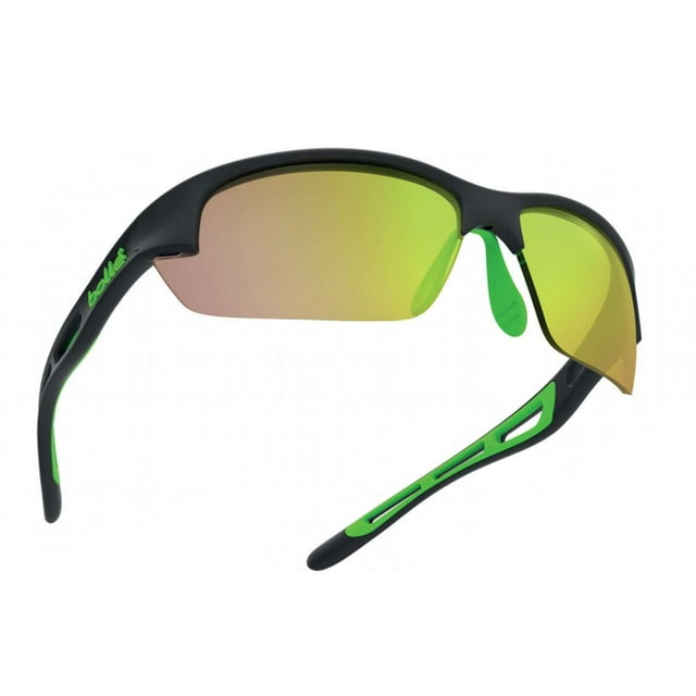 Bolt S Sunglasses - Matte White Green Rubber Frame/Brown Emerald Lens - 12418