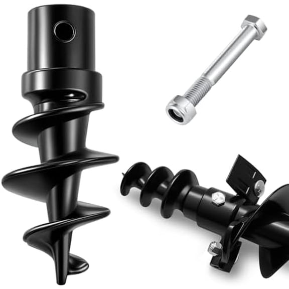 Bolt on Spiral Point Auger Pilot Tip Post Hole Digger Screw Point Replacement Part Single Bit 1-7/8" Shank Diameter for Heavy Duty 6-24" 2" ID Tube Augers with Bolt on Receiver