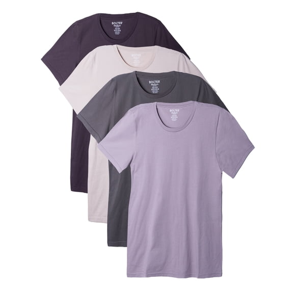 Bolter 4-Pack Men's Cotton Crewneck T-Shirt (Small, C. Army)