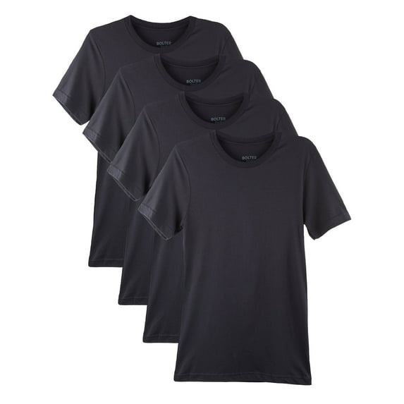 Bolter 4-Pack Men's Cotton Crewneck T-Shirt (XXXX-Large, C. Black)