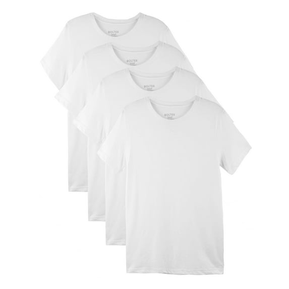 Bolter 4-Pack Men's Cotton Crewneck T-Shirt (XXXX-Large, C. White)
