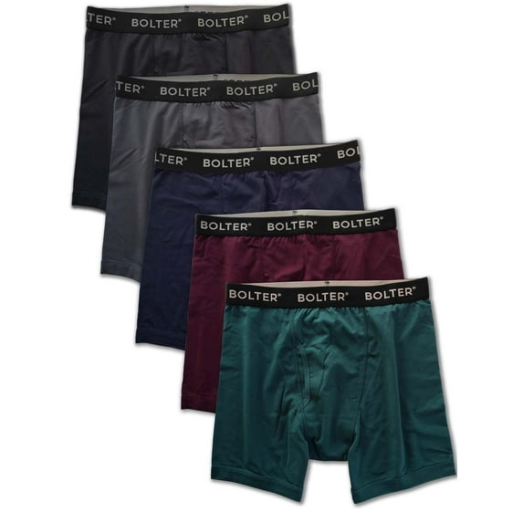 Bolter Men's 5-Pack Boxer Briefs Cotton Spandex Stretch