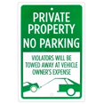 thumbnail image 1 of Bolthead Industrial Private Property Sign, No Parking Sign, 18" x 12", 1 of 7