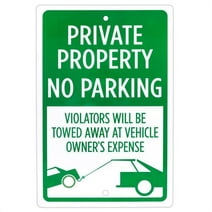 Bolthead Industrial Private Property Sign, No Parking Sign, 18" x 12"
