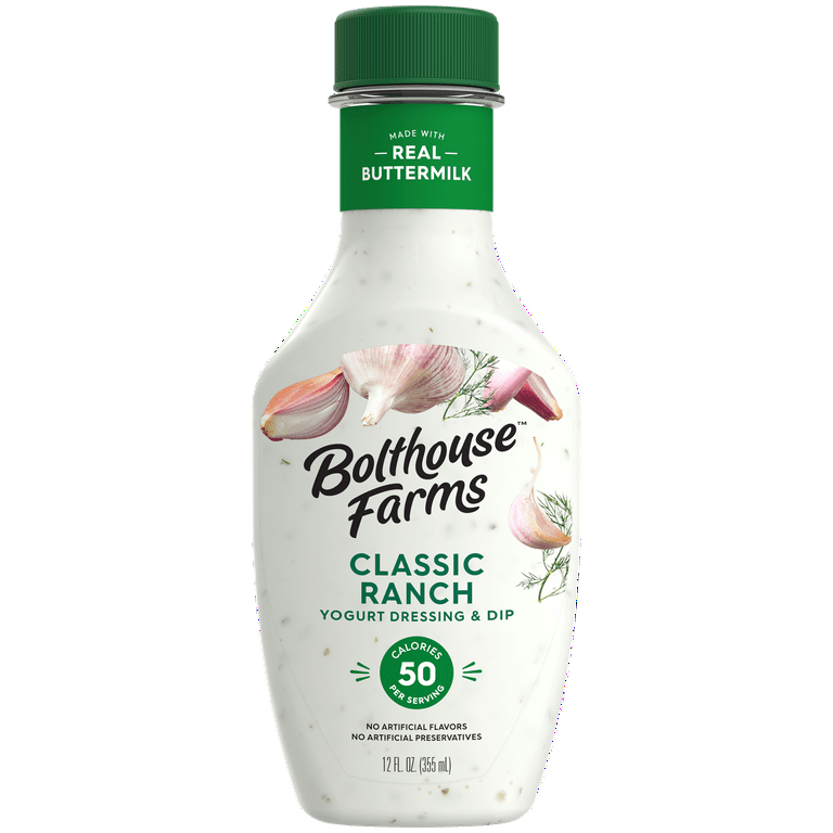 Bolthouse Farms Classic Ranch Yogurt Dressing, Garlic and Dill, 12 fl oz -  Walmart.com