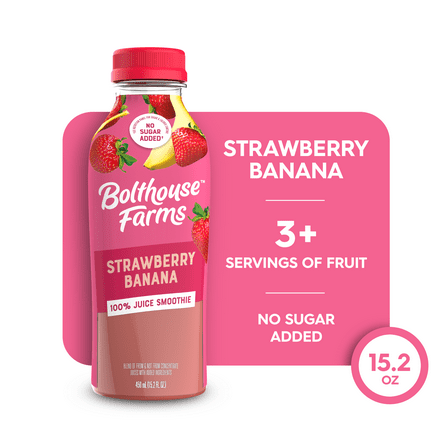 Bolthouse Farms Fruit Juice Smoothie, Strawberry Banana, 15.2 fl. oz. Bottle