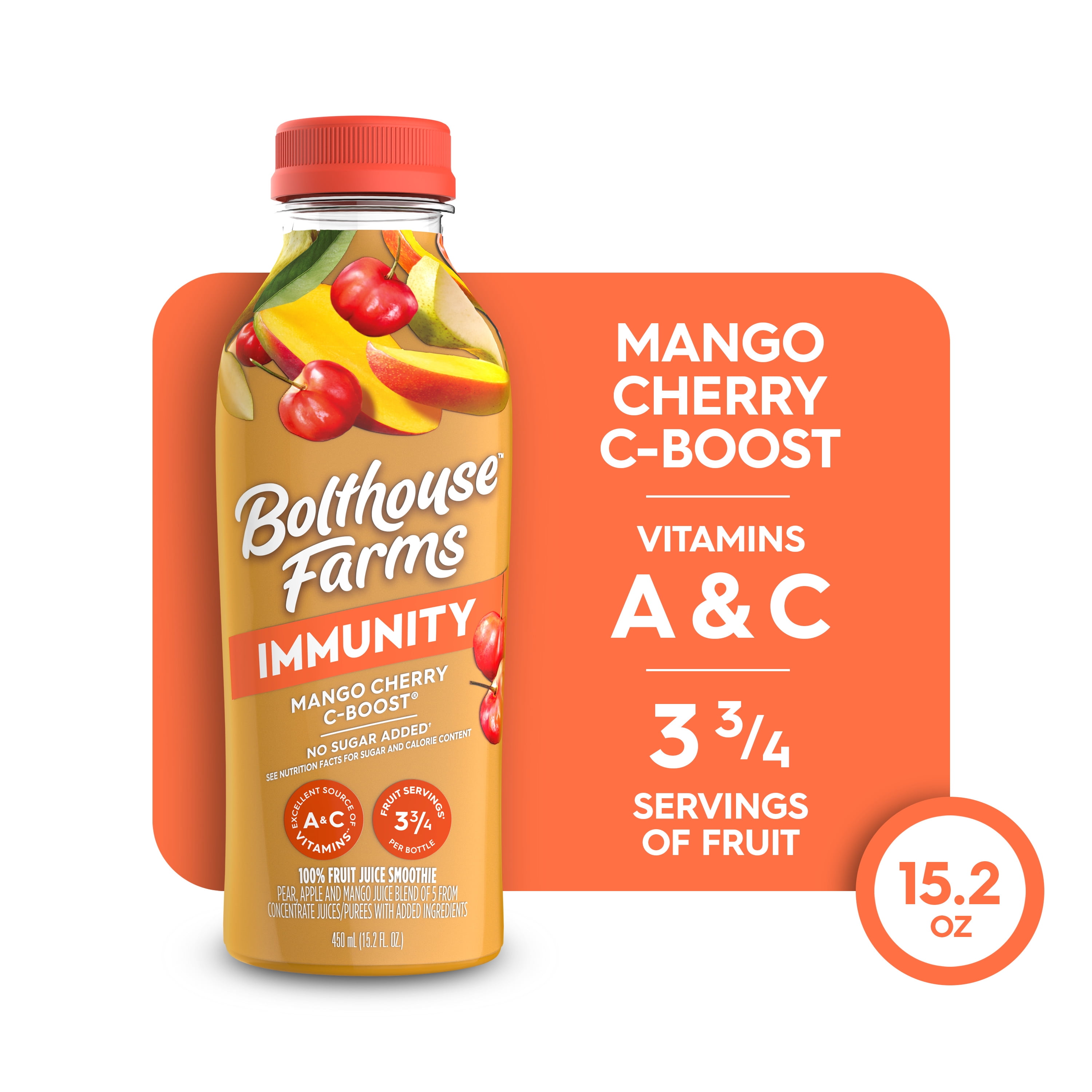 Bolthouse Farms Immunity Smoothie, Mango Cherry CBoost, 15.2 fl. oz. Bottle