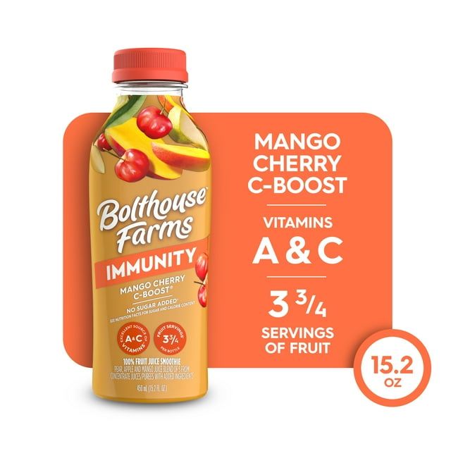 Bolthouse Farms Immunity Smoothie, Mango Cherry CBoost, 15.2 fl. oz. Bottle