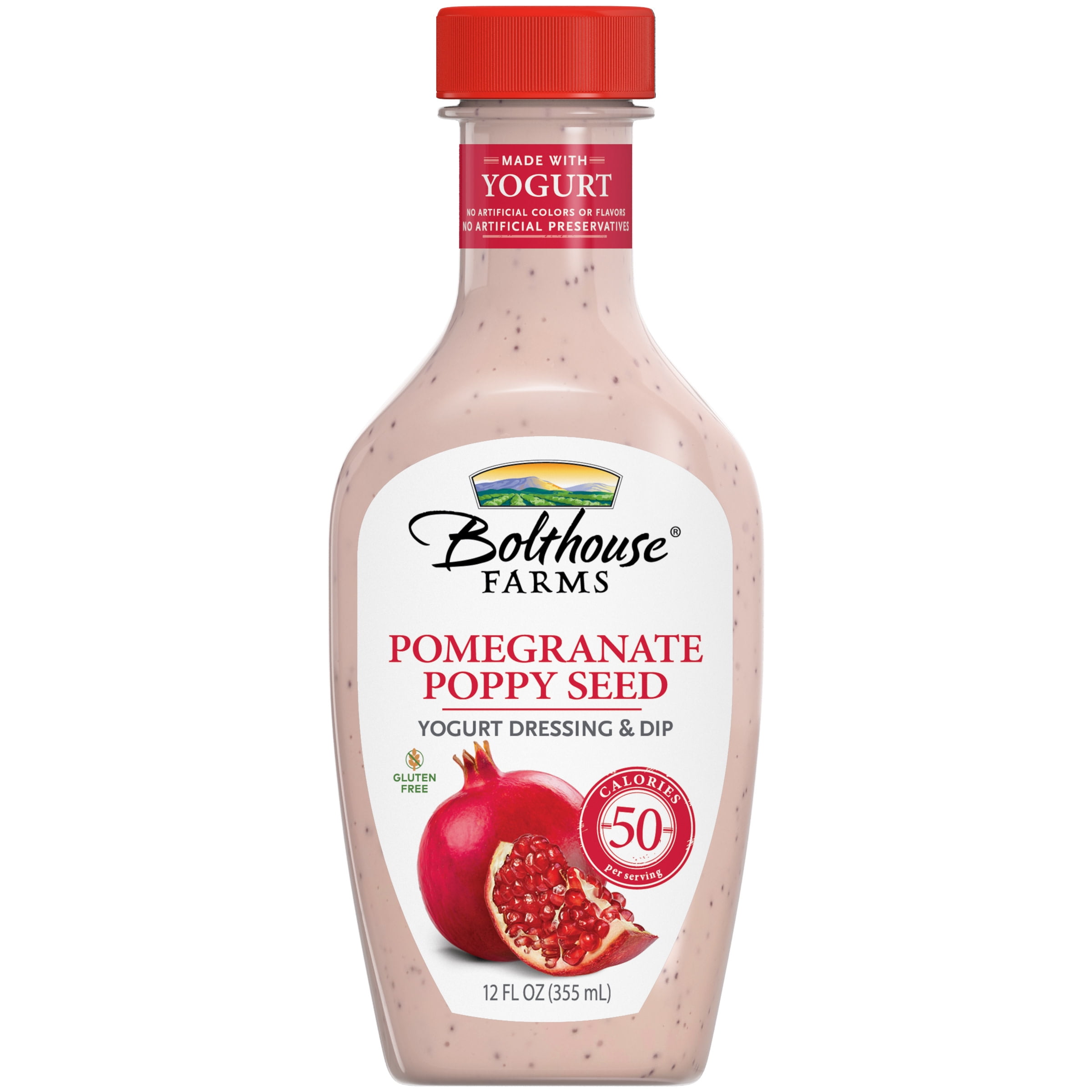 Bolthouse Farms Pomegranate Poppy Seed Dressing, Yogurt Dressing, 12 oz