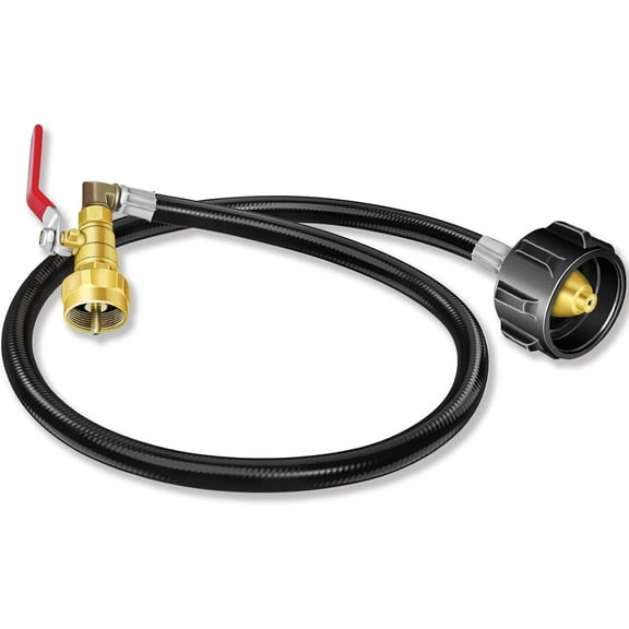 Boltigen Propane Refill Adapter for 1 lb. Tanks, 3FT Propane Refill Adapter, Propane Filler Adapter 1 Pound, Propane Tank Refill Adapter, for Filling 1 lb Propane Bottle (Black-36’’ QCC1 Type)
