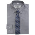 thumbnail image 1 of Boltini Italy Boys Kids Toddlers Long Sleeve Dress Shirt Set with Matching Tie (Gray, 8), 1 of 1