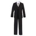 thumbnail image 1 of Boltini Italy Kids Formal Boys Suit Set - 5PC- Jacket, Shirt, Tie, Vest, Pants (Black, 14), 1 of 5