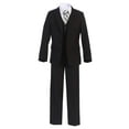 thumbnail image 1 of Boltini Italy Kids Formal Boys Suit Set - 5PC- Jacket, Shirt, Tie, Vest, Pants (Black, 3), 1 of 5