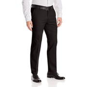 Boltini Italy Mens Flat Front Slim Fit Slacks Trousers Dress Pants Black, 32x32