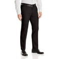 thumbnail image 1 of Boltini Italy Men's Flat Front Slim Fit Slacks Trousers Dress Pants (Black, 40x32), 1 of 2