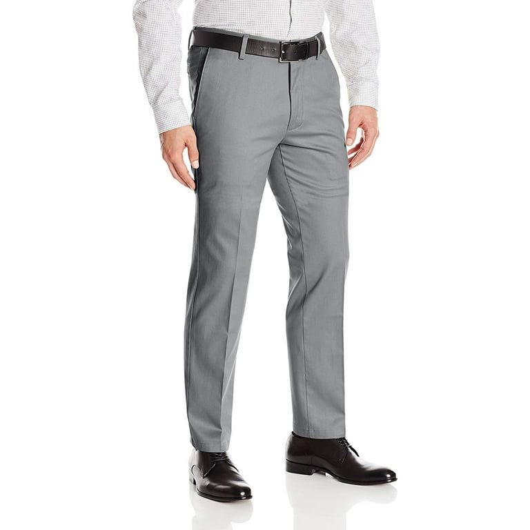 Boltini Italy Men s Flat Front Slim Fit Slacks Trousers Dress Pants Light Gray 30x32