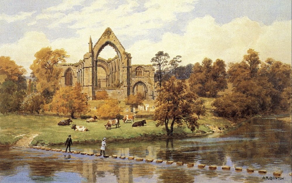Bolton Abbey Yorkshire Canvas Art - Alfred Quinton (24 x 36)
