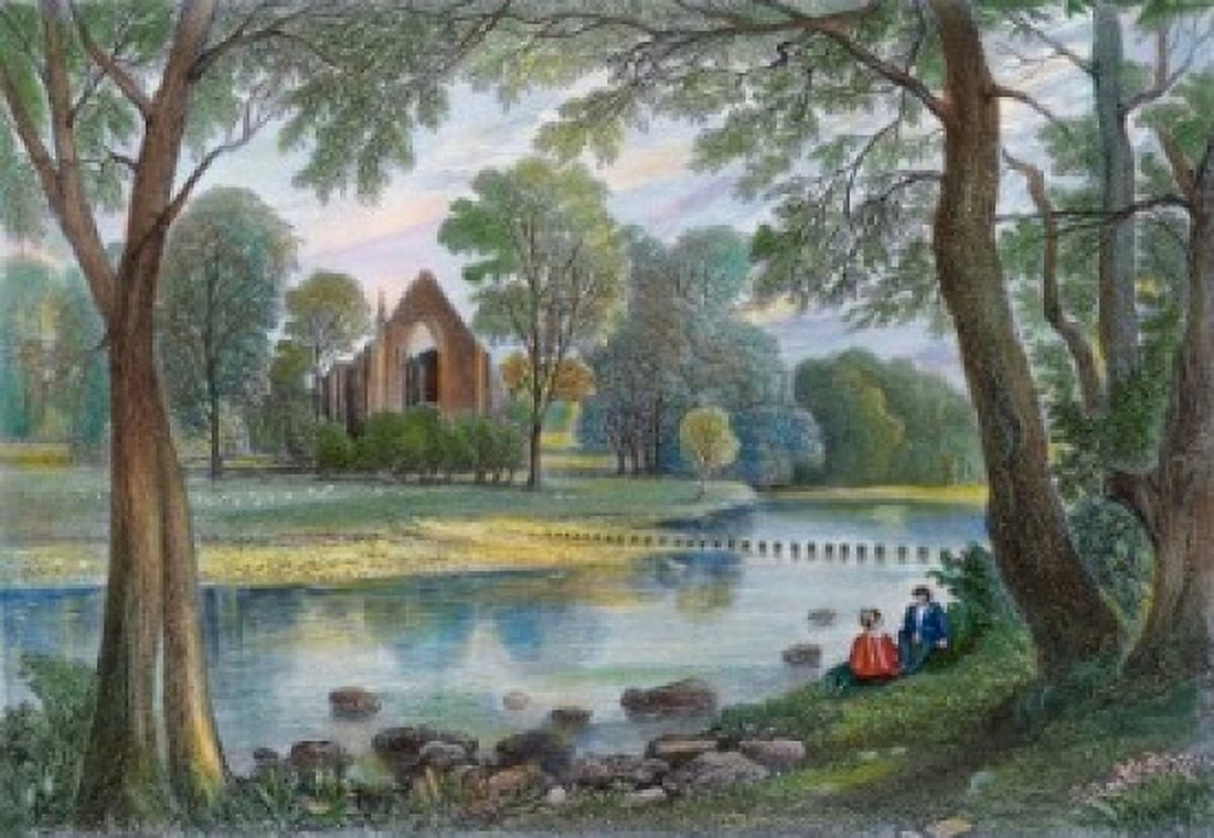 Bolton Abbey Yorkshire  World HistoryGreat Britian Canvas Art -  (24 x 36)