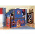 thumbnail image 1 of Bolton Furniture Mission Twin Low Loft Bed, Cherry with Blue/Red Top Tent, Bottom Playhouse Curtain, 1 of 2