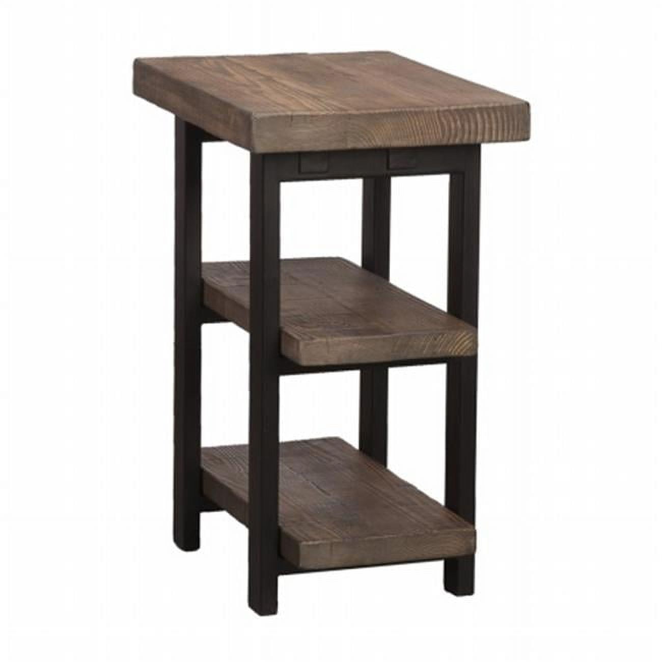 Pomona Rustic Natural 18.5" Reclaimed Wood and Metal End Table