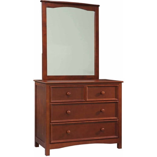 Bolton Furniture Wakefield 4Drawer Dresser and Mirror Set, Cherry
