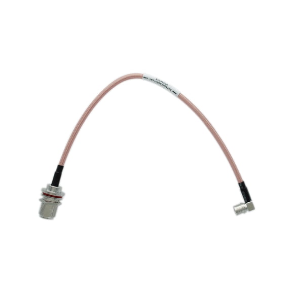 Bolton N-Female Bulkhead To QMA Male Angle Coaxial RF Pigtail Cable 1 Foot