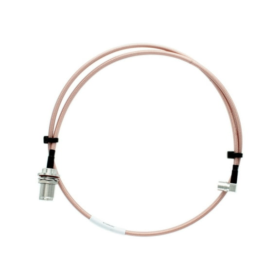 Bolton N-Female Bulkhead To QMA Male Angle Coaxial RF Pigtail Cable 1 Meter