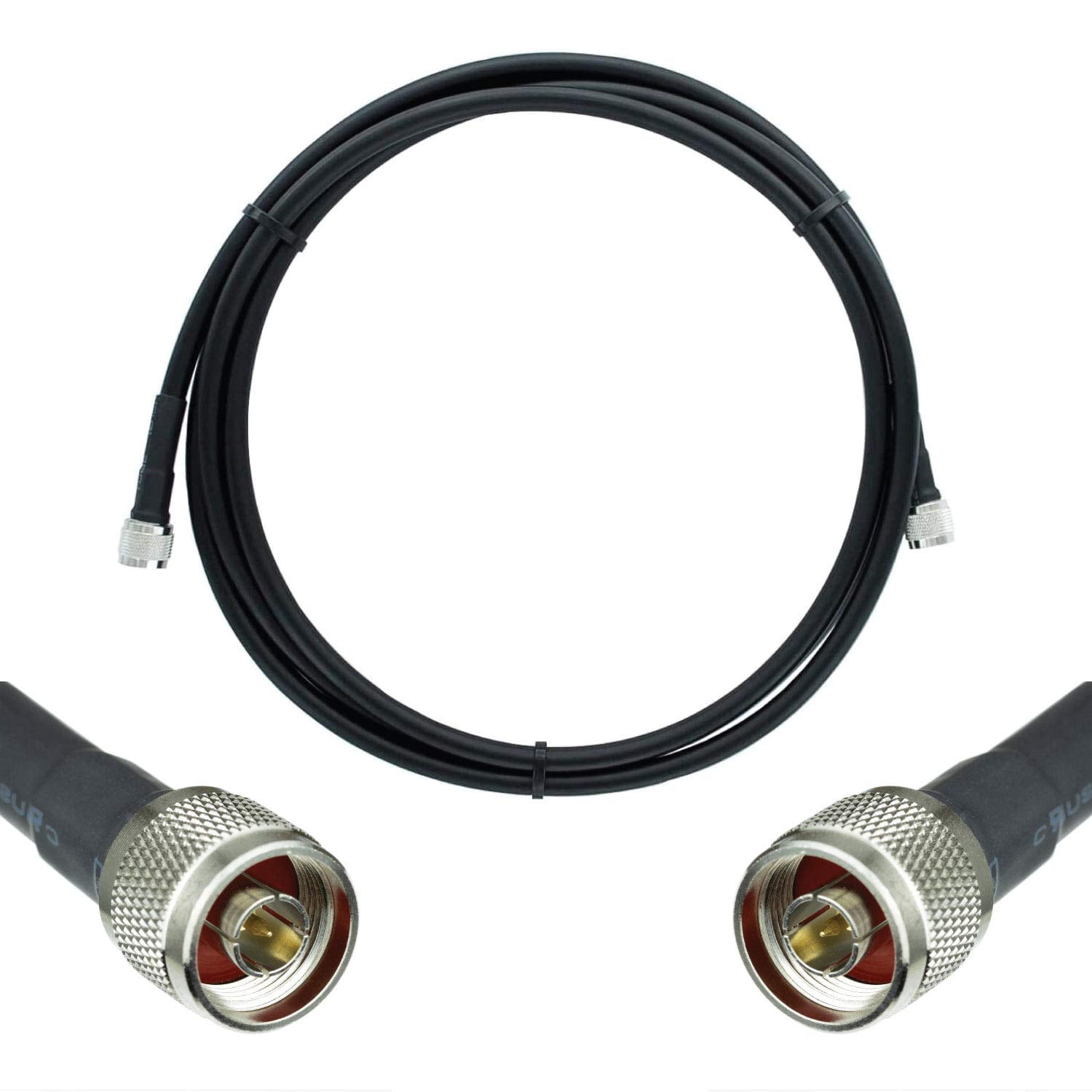 Bolton400 Cable -LMR400 Equivalent Coaxial Cable 10ft - Heavy Duty Ultra Low Loss Coax Cable 50ohm - N Male to N Male - 10 feet Black - for Home and Commercial Signal Booster Installations…