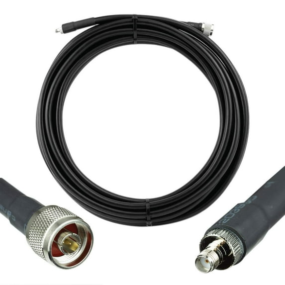 Bolton400 Cable - LMR400 Equivalent Coaxial Cable 30ft - Heavy Duty Ultra Low Loss Coax Cable 50ohm - N Male to SMA Female - 30 Feet Black - for Home and Commercial Signal Booster Installations…