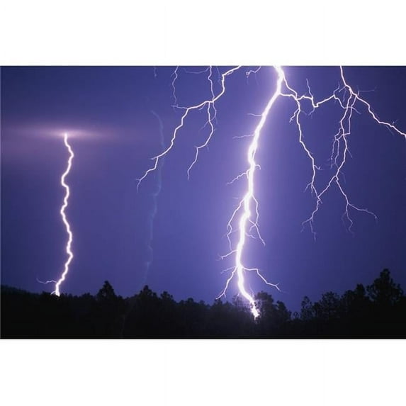 Bolts In Night Sky Poster Print