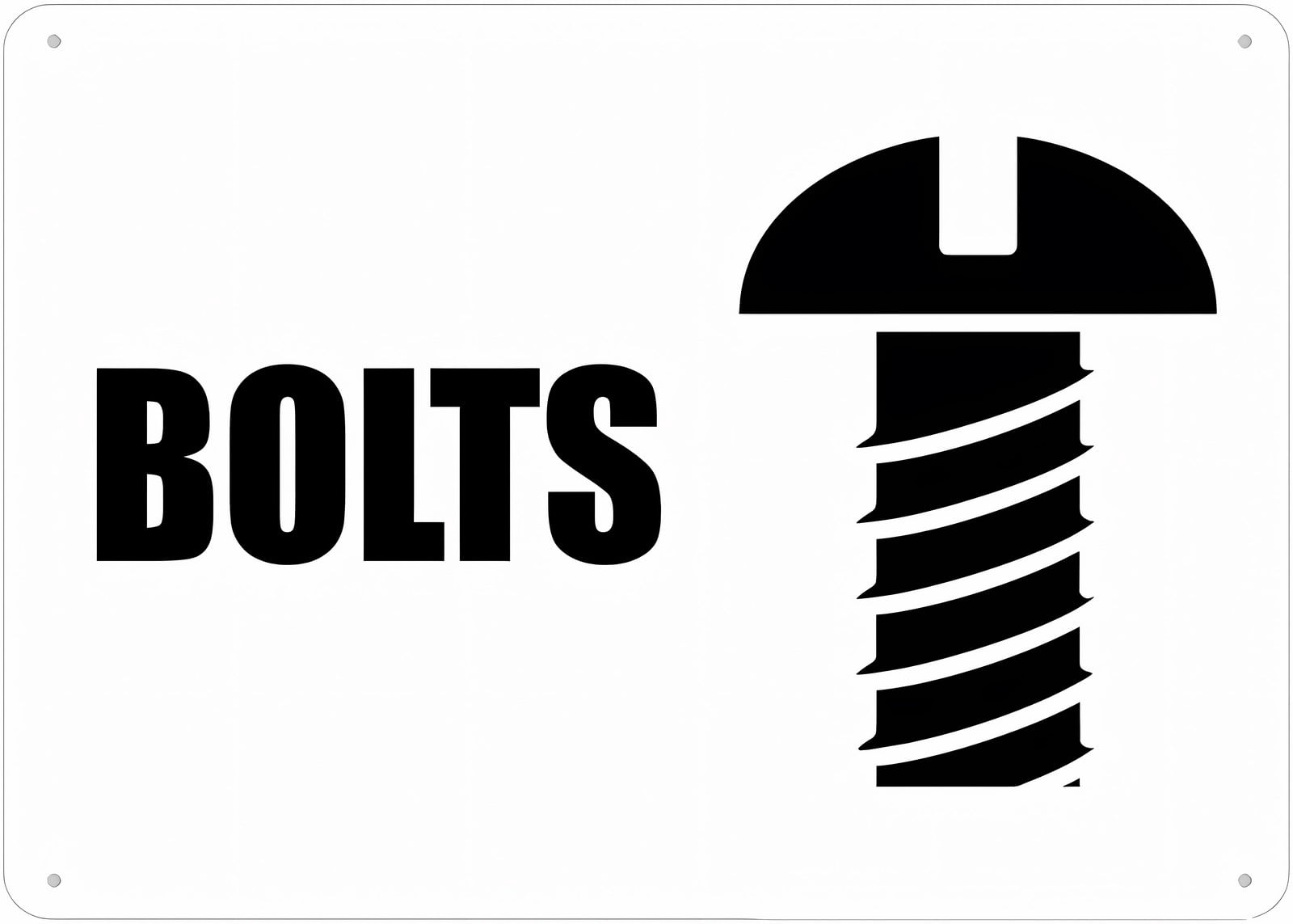 Bolts Outdoor Metal Sign 12 x 8 Inches - Suitable for Business ...