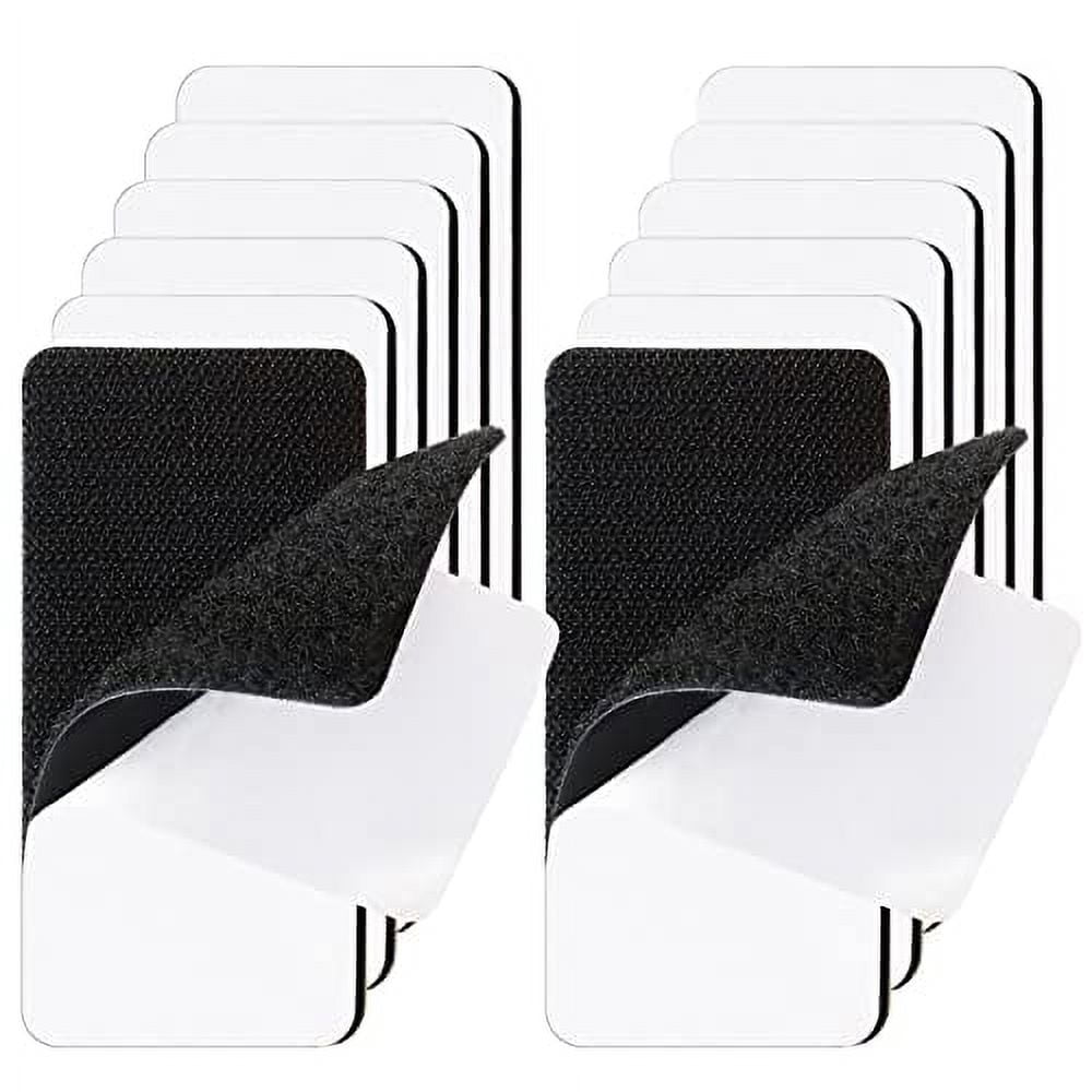 Boluotou 12 Sets 2x4 inch Strips with Adhesive,Heavy Duty Hook and Loop