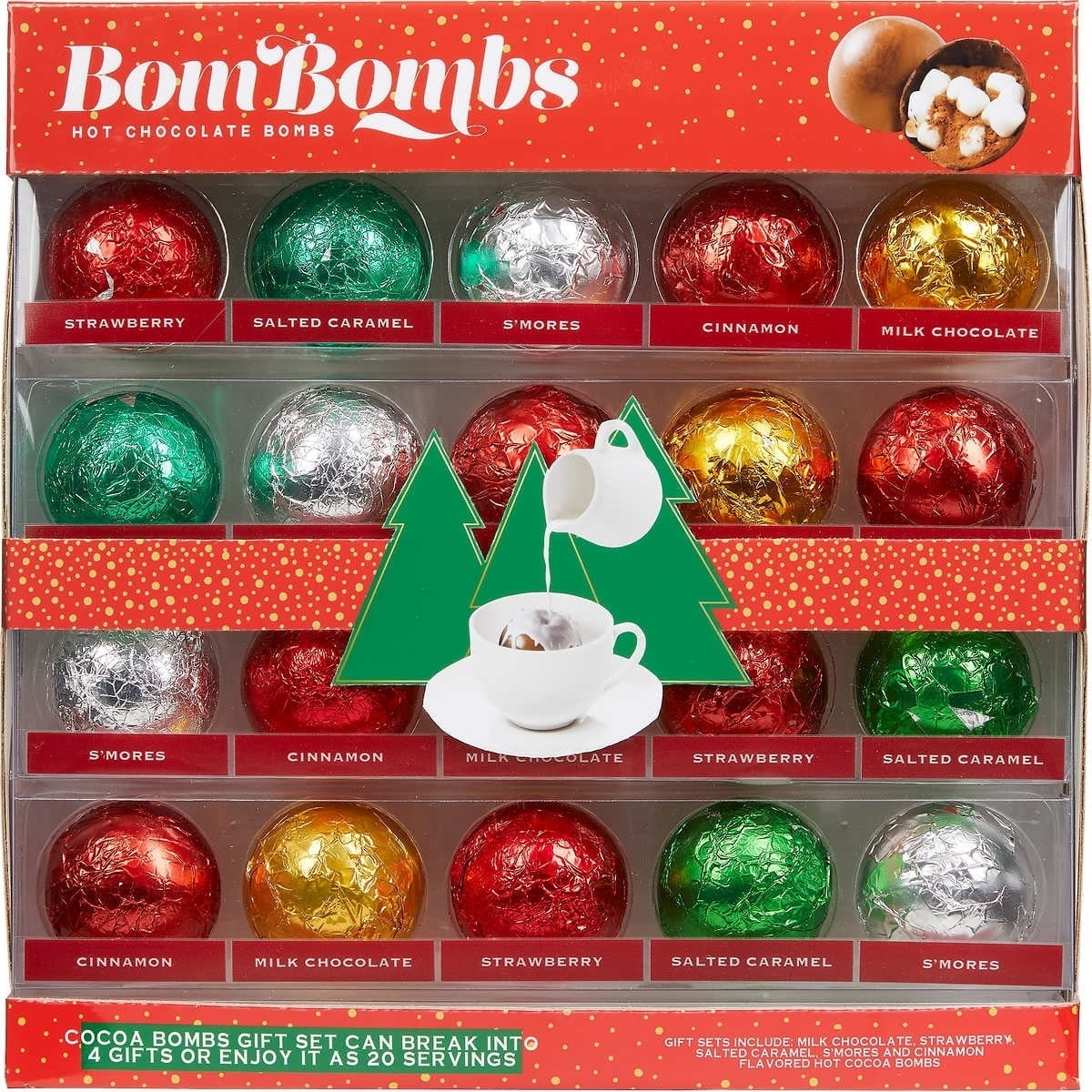BomBombs Holiday Hot Chocolate Bomb Gift Set, Set of 24