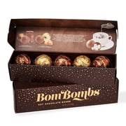 Thoughtfully Hot Chocolate Bombs Holiday Gift, Fudge Brownie and Caramel Candy Cocoa Bombs Filled with Marshmallows, 5 Pack