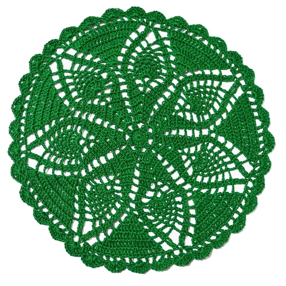 BomHCS 11 Inch Handmade Crochet Doily, Round Table Decoration,Pineapple Wedding Vase Lace Placemat