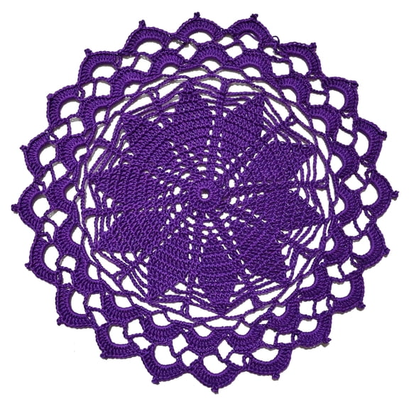 BomHCS 12 Inch Lace Crochet Doilies Table Placemat Washable Kitchen Round Leaves Decor Doily