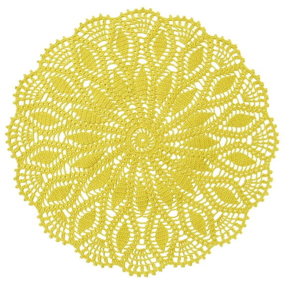 BomHCS 22 Inch Handmade Crochet Cotton Round Placemat Lace Mat Boho Dining Table Doily Kitchen Decor Washable Tablecloth Doilies